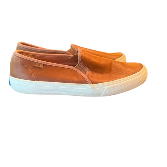 Keds Women's Double Decker Slip on Sneaker cognac leather 8W - Picture 1 of 5